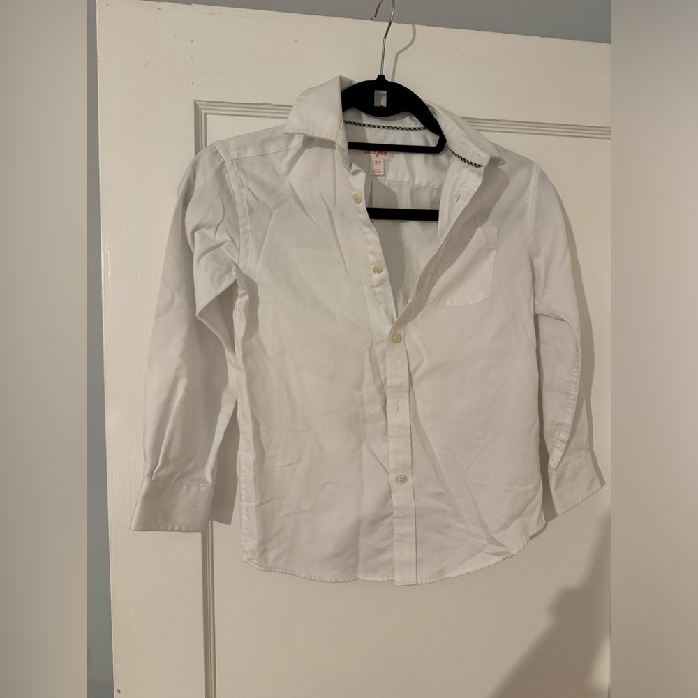 Cat & Jack White Button down Dress Shirt size 6/7
